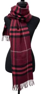 Burberry Cashmere Scarf, 64in Long & 5in Fringe, Made in England