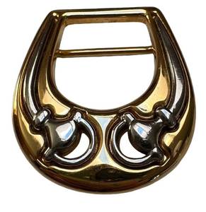Vintage Gucci Horsebit Belt Buckle Gold & Silver Tone - Made in Italy