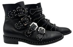 Givenchy Paris Elegant Studded Black Leather Ankle Boots - Womens US 9-9.5 (Est.)