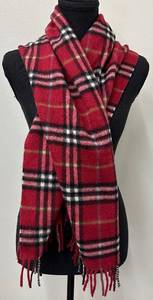 Burberry Nova Check Cashmere Scarf - 54 L - RedBlackMaroon