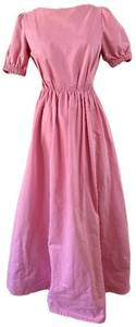 STAUD Pink Alix Open-Back Puff-Sleeve Long Maxi Dress - Size 4 -NWT