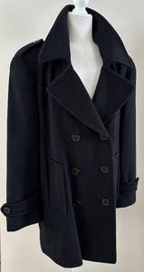 Steve by Searle for Saks Fifth Avenue - Navy Wool Pea Coat - Double-Breasted with Epaulets - Size 10