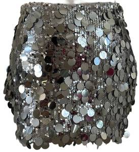 Babyboo Anissa Mini Skirt - Silver - Size S - 13in Long - NWT