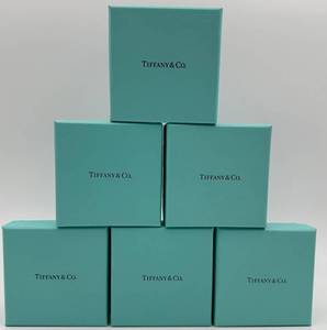 Tiffany & Co. Gift Boxes (Lot of 6) - Teal Empty Jewelry Boxes, Base 2 78 in, Lid 3 in