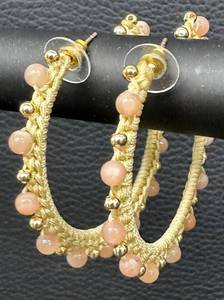 Everything But The Water Frill Hoop Earrings - Beige - 2 14 in Diameter