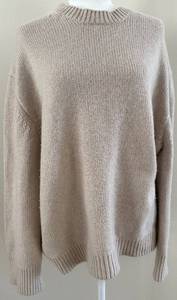 Anine Bing Rosie Sweater - 100% Cashmere, Oatmeal, Oversized - Size M