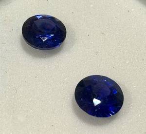 Blue YAG Round Cut Gemstones Pair