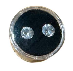 Two 1.5 Carat Colorless Zircon Round-Brilliant Loose Gemstones