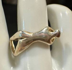 Sterling Silver Nude Figurine Ring - Size 7, Sculptural Jewelry