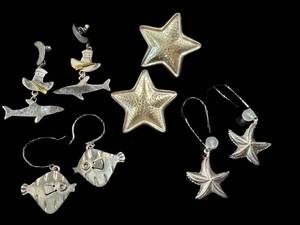 Sterling Silver Nautical Jewelry Assortment - Starfish, Shark, Moon & Boat Charms
