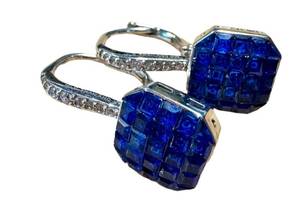 Sterling Silver and Sapphire Earrings