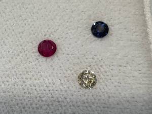 Ruby, Sapphire & Diamond Gemstones (4mm) (Lot of 3)
