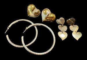 Assorted Heart and Hoop Earrings - Gold-Tone & Silver-Tone Metal