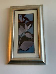 Signed Botanical Wall Art Print Framed Contemporary Floral 18x29