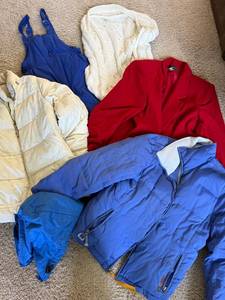 Womens Winter Clothing Lot 6 Pc Puffer Coats Sweater Blazer Ski Bib