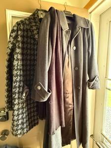 Boston Design Studio Houndstooth Fuzzy Coat Womens M Black Gray