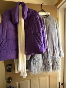 Talbots Dennis Basso Womens Coat Jacket Scarf Lot M L Good