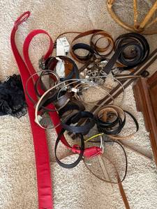 Assorted Womens Belt Lot Mixed Faux Leather Fabric Belts ML Various
