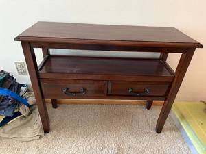 Wood Console Sofa Table 2 Drawer Lower Shelf 36x12x30 Brown