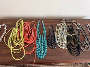 Statement Necklace Lot Chunky Beaded Multi Strand Fashion Jewelry 10