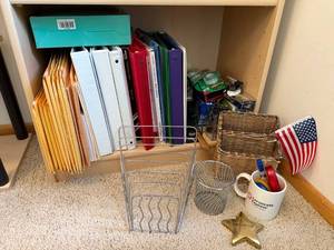 Mixed Office Supply Lot Binders Sharpener Organizer Clips Tape Mailers