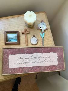 Christian Wall Decor Lot Crosses Framed Art Candle Faith Home Accents