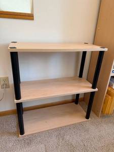 3 Tier Wood Look Utility Shelf Bookcase 26x11x29 Black Supports