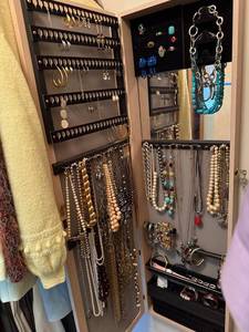 Large Costume Jewelry Lot w Necklaces Earrings Rings Bracelets Watches