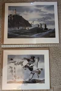 Scott Storm Signed Limited Edition Print Pair - North Shore Rafters & Bluebills