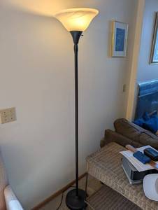 Torchiere Floor Lamp With Frosted Glass Shade