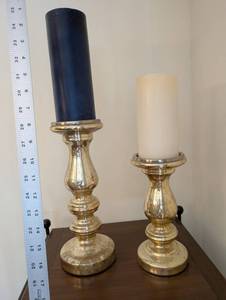 Pair of Decorative Candlesticks With Taper Candles