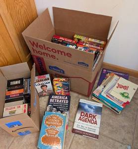 Mixed Lot of Books, Dvds, Vhs Tapes & Coloring Books