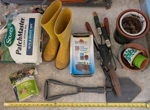 Mixed Garden Tools, Boots & Seed Mixes
