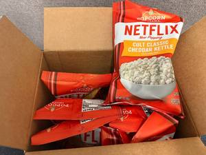 lot 145 image: 6 Bags Of Cult Classic Cheddar Kettle Popcorn