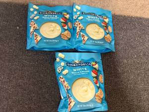 lot 186 image: 3 Bags Of Ghiradelli White Chocolate Melting Chips