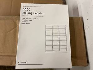 lot 249 image: 9000 Baseline Mailing Labels - 1 X 2 58