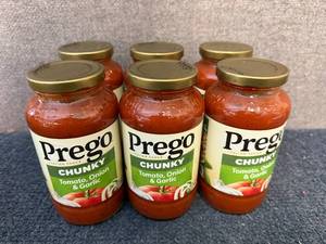 lot 127 image: 6 Jars Of Prego Chunky Sauce