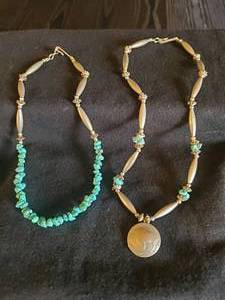 lot 21 image: 2 Beautiful Sterling SilverTurquiose Necklaces