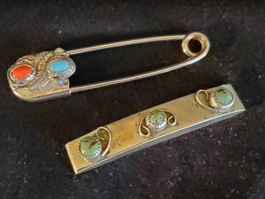 lot 54 image: 2 Sterling Silver Navajo Pieces Beautiful
