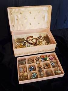 lot 56 image: Jewelry Box filled with Beautiful Costume Jewelry and More