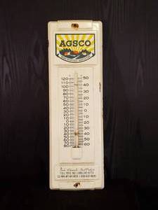 lot 65 image: Beautiful Vintage Agsco Advertising Thermometer