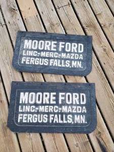 lot 69 image: 2 Fantastic Collectible vintage Moore Ford Mud Flaps
