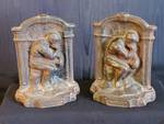 Pair of Early 20th Century Cast Iron "Thinker" Book Ends