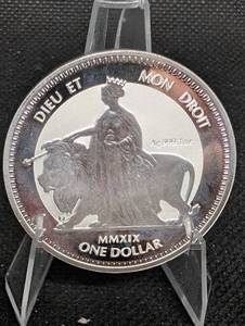 lot 13 image: Virgin Islands 2019 Queen Elizabeth II 1 oz .999 Silver One Dollar Coin