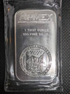 lot 15 image: APMEX 1 oz .999 Fine Silver Bar