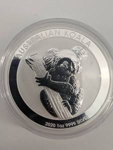 lot 32 image: Perth Mint Australian Koala Silver Coin - 1 oz .9999 Fine Silver - 2020