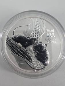 lot 39 image: Australia Year of the Mouse 2020 Silver Coin 12 oz .9999 Ag - 50 Dollars