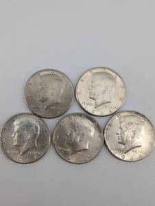 lot 44 image: 1964 Kennedy Half Dollars (Lot of 5) 90% Silver