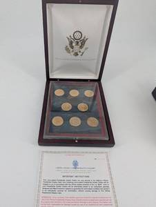 lot 57 image: United States Commemorative Gallery - 2009 Presidential Dollars Set - 8-Coin Display Case