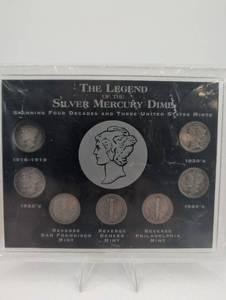 lot 91 image: The Legend of the Silver Mercury Dime Display Panel (1916-1940s)
